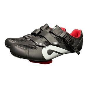 Peloton Cycling Sneakers Size 44 US Men's 10.5 Cleats Black Red